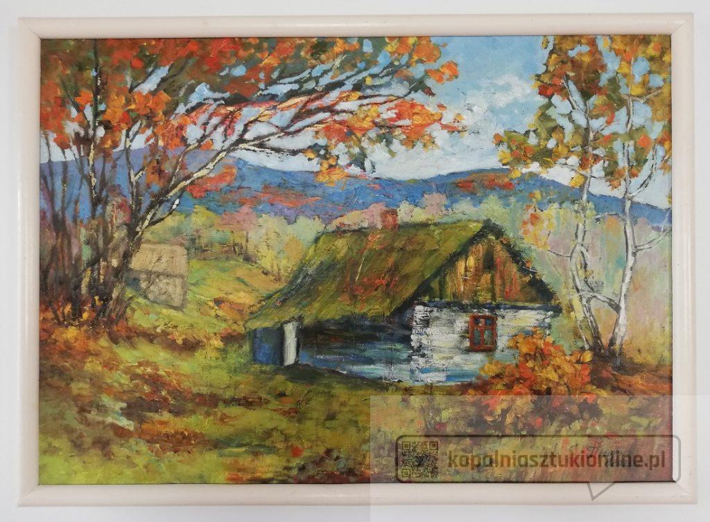 T.Mrugacz Jesienny pejzaż z chałupą 50x70