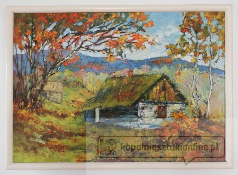 T.Mrugacz Jesienny pejzaż z chałupą 50x70