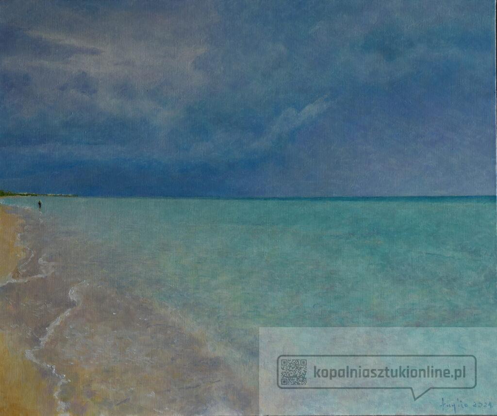 W pojedynkę III, 2021 olej na płótnie, 50x60