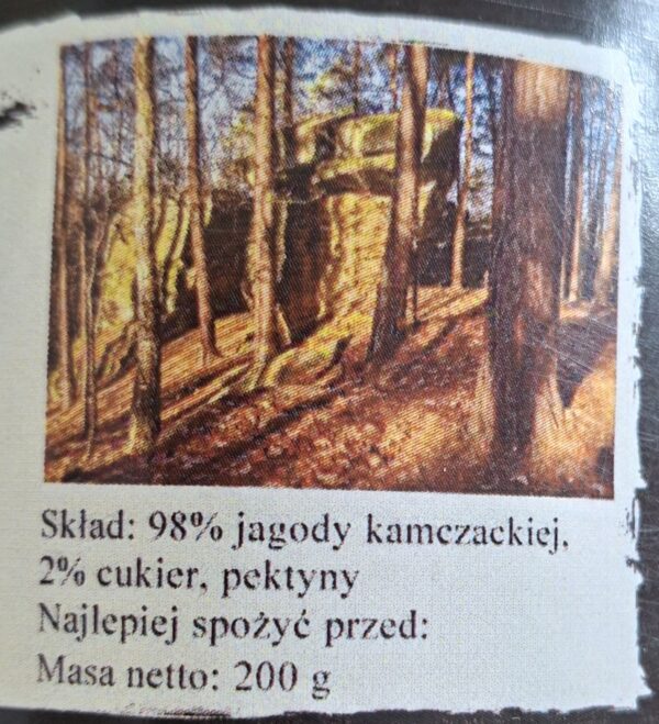 Dżem z jagody kamczackiej etykieta