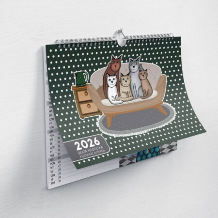 Kalendarz 2026 z autorskimi ilustracjami Beaty Nadolskiej