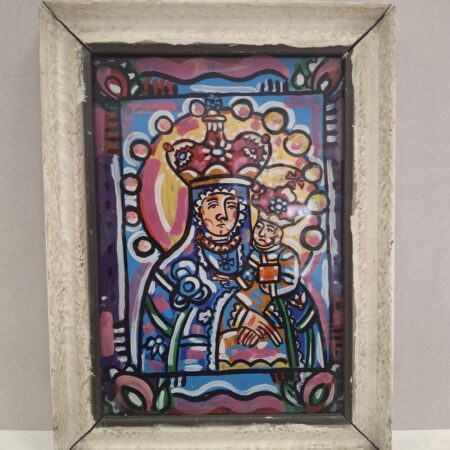 am mb z dzieciątkiem 20x28 na szkle