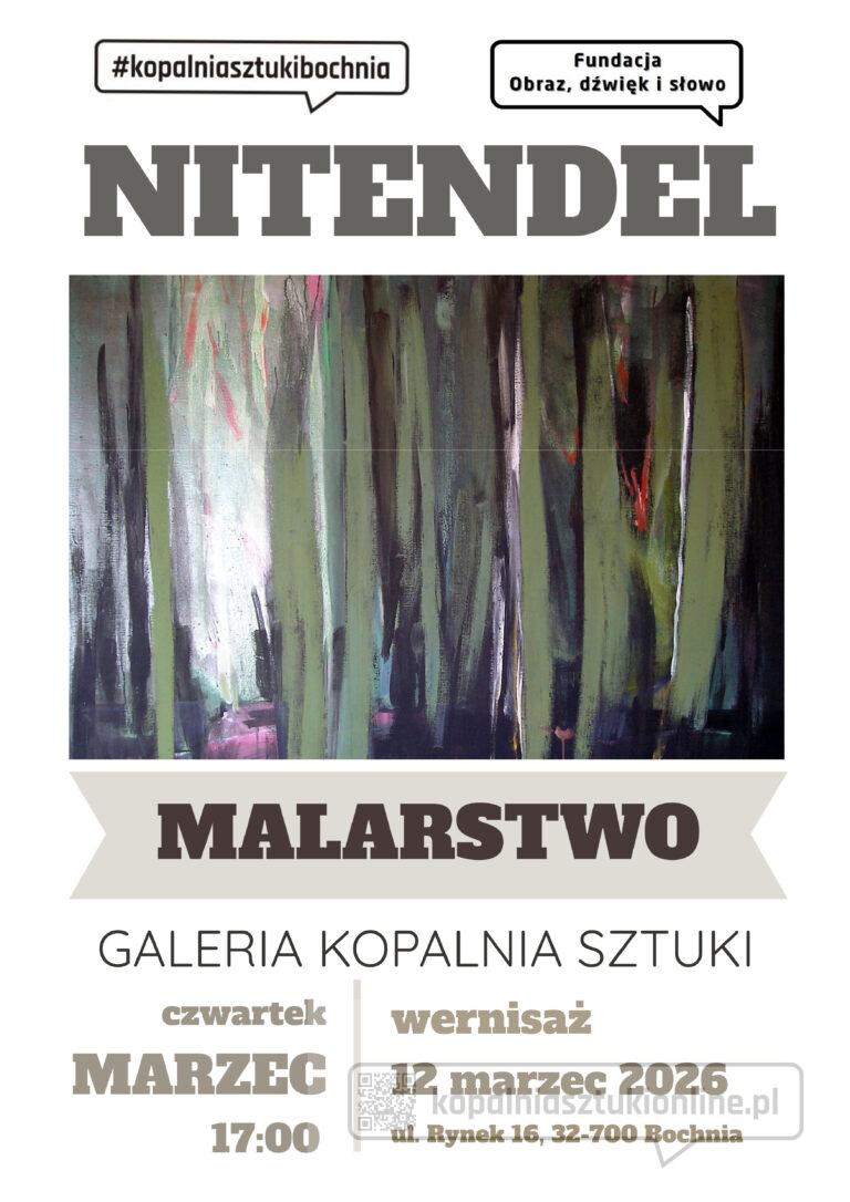 sławomir nitendel, plakat do wystawy, wernisaż -czwartek 12 marzec 2026._A3