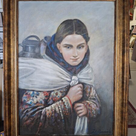 Jerzy Kuźmiuk Mleczarka 62x82 olej na płótnie