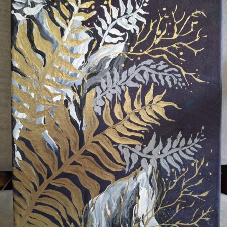 U.Wilczyńska, Liście złote i srebrne, 24x30, 250